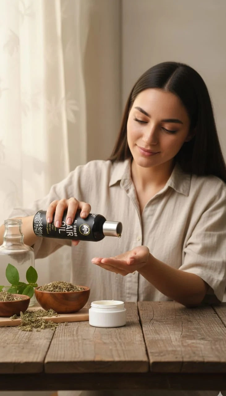 Hair oil and herbal ingredients
